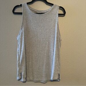 Stars Above Gray Ribbed Cut Out Tank Top size XL